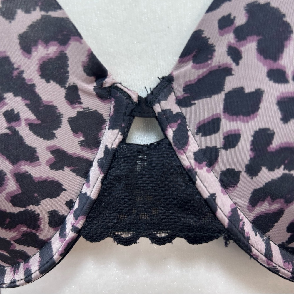 Maidenform Women's Full Coverage T-Shirt Bra Set - Black/Leopard Print - Picture 3 of 15